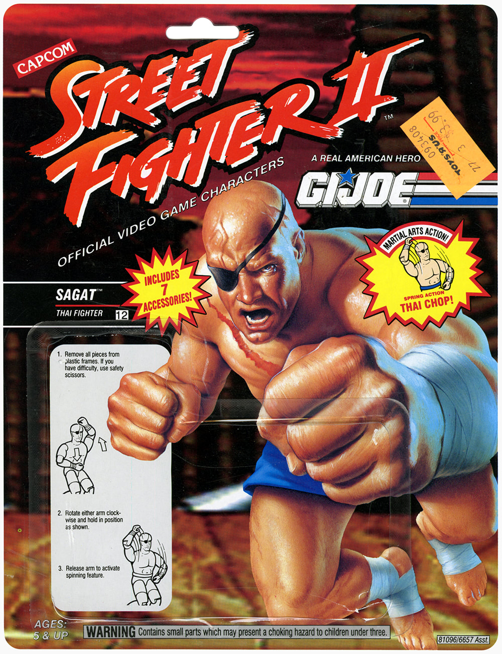 1993 Hasbro G.I. Joe Carded Action Figure - Capcom Street Fighter II Vega